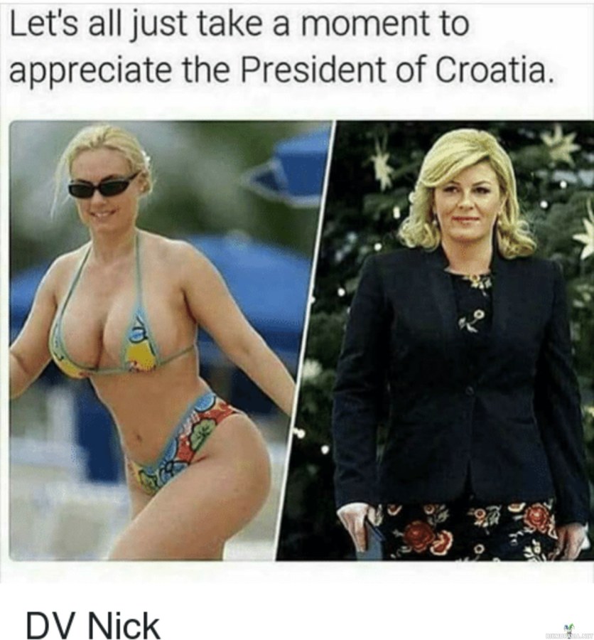 Президент Хорватии Колинда в купальнике