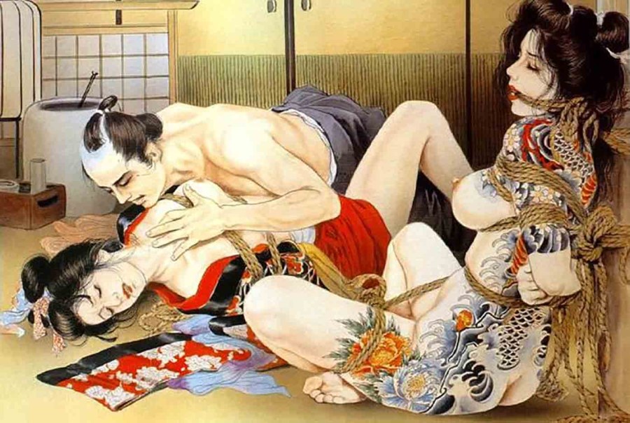 Ozuma Kaname 2 женщины шибари
